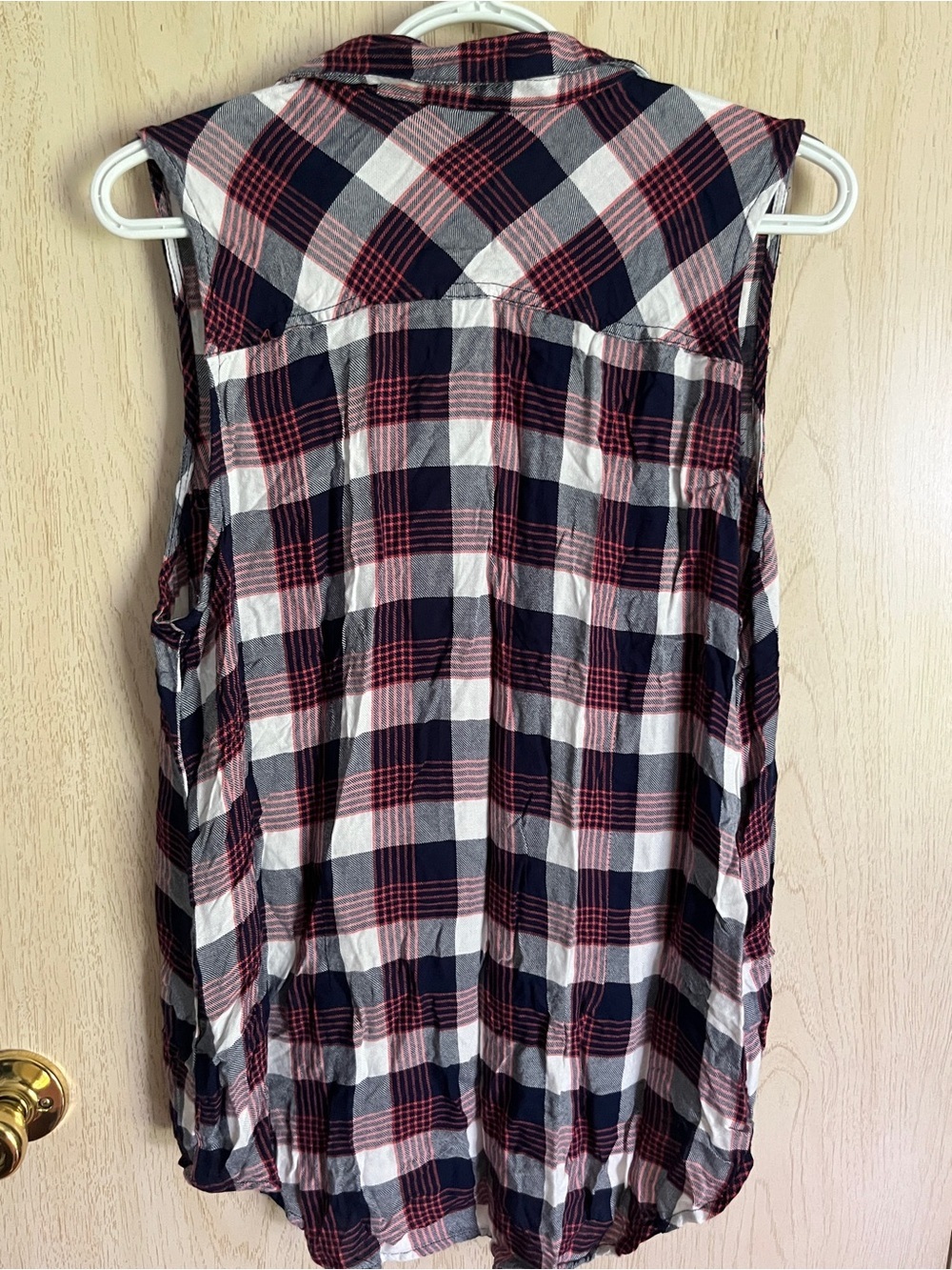 Rock & Republic Women's Sleeveless Plaid Grommet Embellished Shirt Size XL - Picture 5 of 7